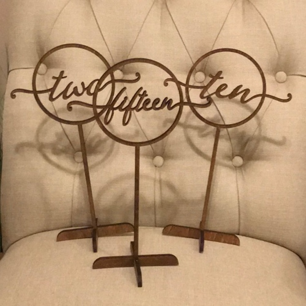 Wedding reception table numbers